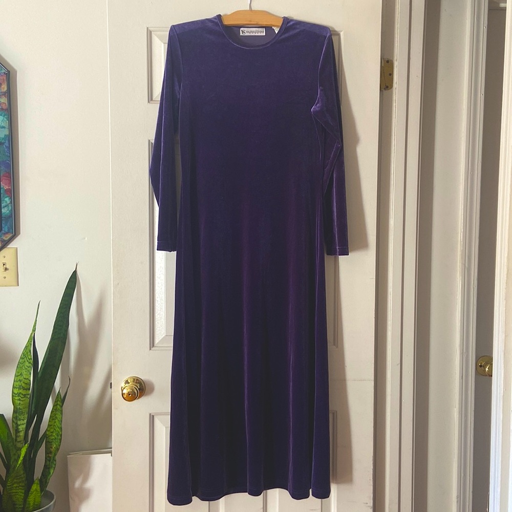 Indigo velvet dress